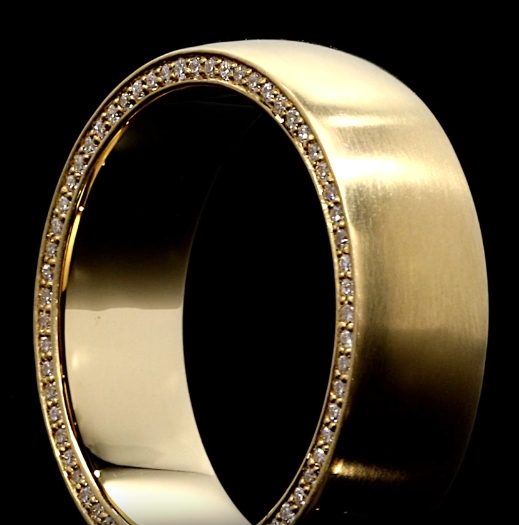 Platinum shimmer wedding band with top 1% lab-grown diamonds by Ella Landon