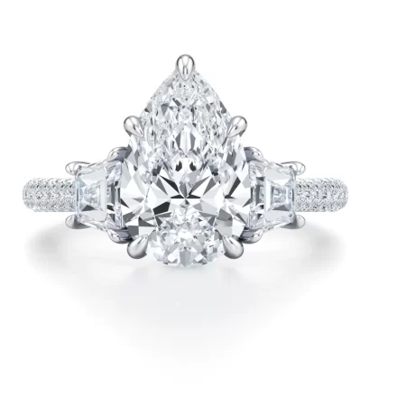 Marissa 3.00 Carat Pear Lab Diamond Three-Stone Engagement Ring – Ethical Luxury in 14k White Gold