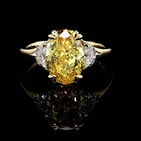Fancy Yellow Lab Diamond Engagement Ring