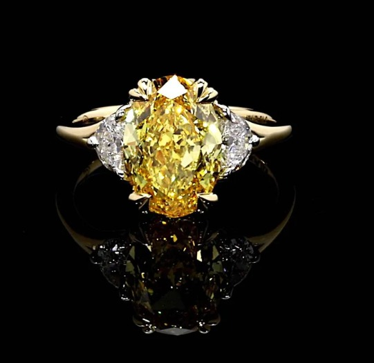 Fancy Yellow Lab Diamond Engagement Ring