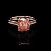 Pink Cushion Lab Diamond Engagement Ring