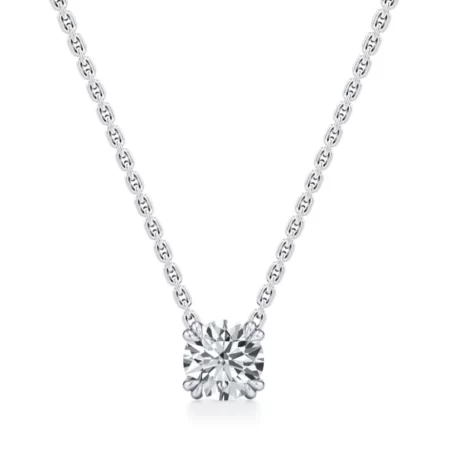 Marissa Lab-Grown Round Brilliant Diamond Pendant Necklace – 14k White Gold | Ethical Luxury Fine Jewelry