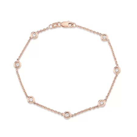 Ella Landon 7 Bezel-Set Lab-Grown Diamond Bracelet – 14K Rose Gold | Ethical Fine Jewelry for Modern Heirlooms