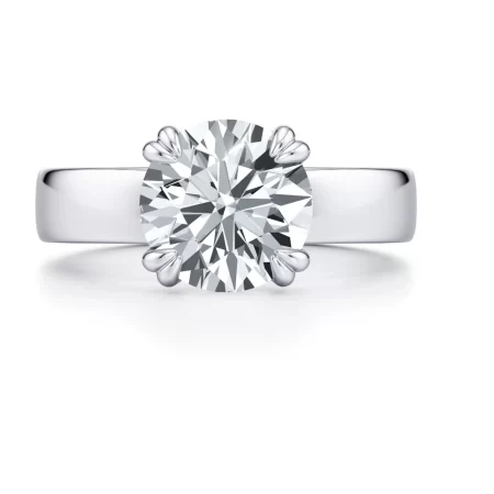 Alecia 1.5ct lab diamond solitaire ring in 14k white gold with double prong setting and sculptural band. Ethical, timeless, and luxurious.
