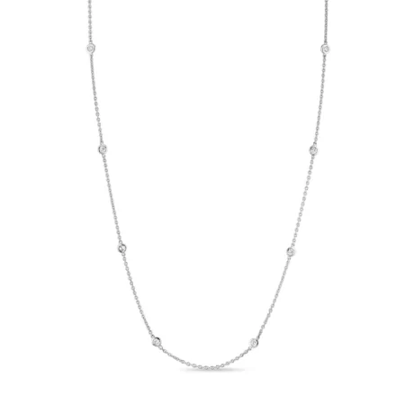 Celestial 1.25ct Lab Diamond Station Necklace in 14k White Gold – Mastercrafted Ethical Luxury by Ella Landon