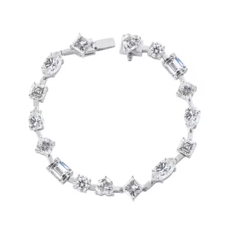 Ella Landon 8.75ct Lab-Grown Diamond Symphony Bracelet in 14k White Gold – Mastercrafted Ethical Luxury